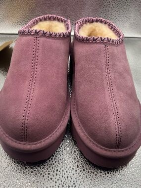 BearPaw Women's Suede Mule Slippers - Plum